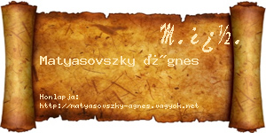 Matyasovszky Ágnes névjegykártya