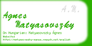 agnes matyasovszky business card