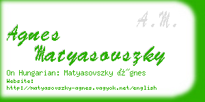 agnes matyasovszky business card